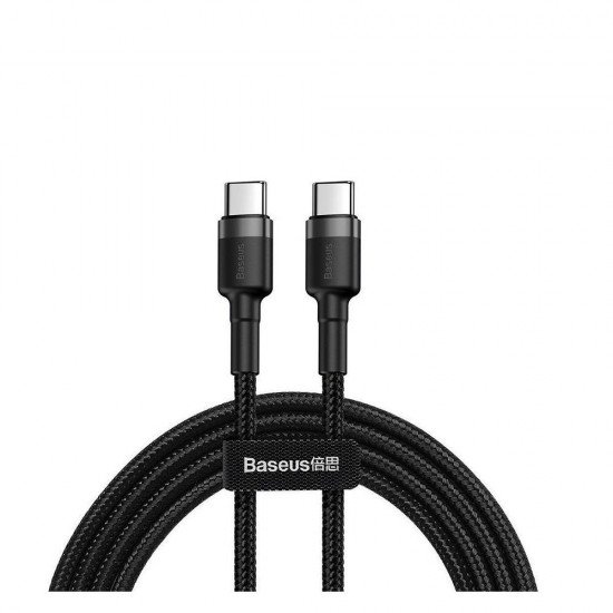 Baseus Cafule Braided USB 2.0 Cable USB-C male - USB-C male Γκρι 1m Baseus Cafule Braided USB 2.0 Cable USB-C male - USB-C male Γκρι 1m