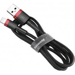 Baseus Cafule Braided USB to Lightning Cable Black/Red 2.4A 1m Baseus Cafule Braided USB to Lightning Cable Black/Red 2.4A 1m