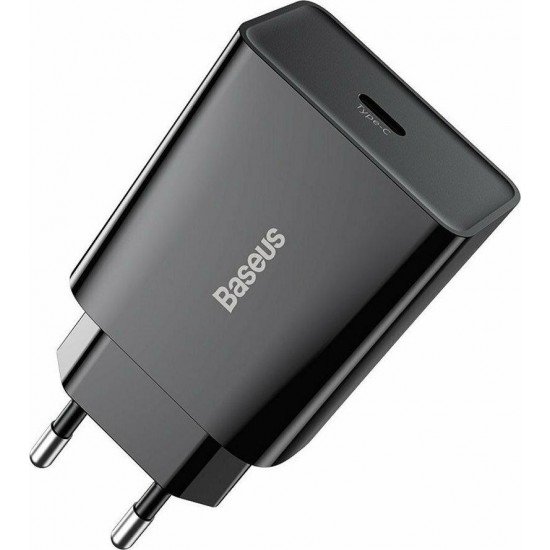 Baseus CCFS-SN01 Wall Adapter USB-C 20W Μαύρος