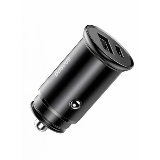 Baseus Φορτιστής Αυτοκινήτου 30W USB-A & USB-C Μαύρο