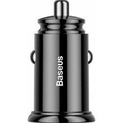 Baseus Φορτιστής Αυτοκινήτου Μαύρος 5A Γρήγορης Φόρτισης 1xUSB 1xType-C