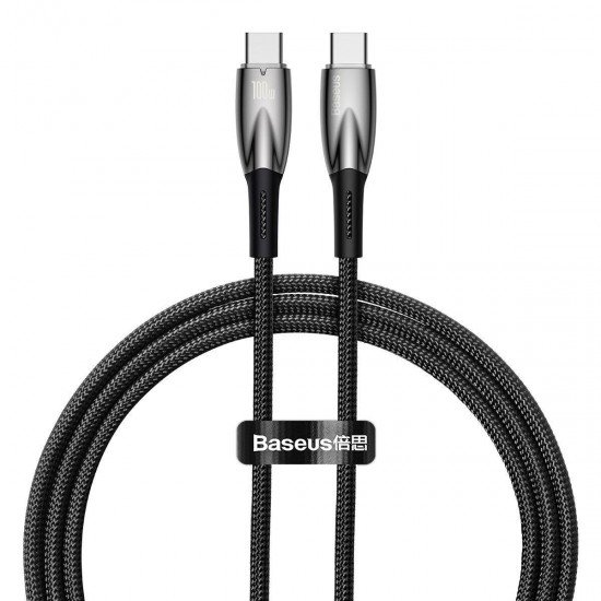 Baseus Glimmer Braided USB 2.0 Cable USB-C male - USB-C 100W Μαύρο 1m Baseus Glimmer Braided USB 2.0 Cable USB-C male - USB-C 100W Μαύρο 1m