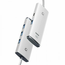 Baseus Lite Series 2m USB 3.0 Hub 5 Θυρών με σύνδεση USB-C Λευκό