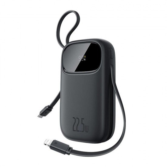 Baseus Power Bank EnerFill FC31 USB Type-C with Cable 22.5W 10000mAh Digital Display Black Baseus Power Bank EnerFill FC31 USB Type-C with Cable 22.5W 10000mAh Digital Display Black