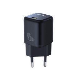 Baseus Wall Charger PicoGo GaN, Fast Charging, 45W, USB-C - Cosmic Black Baseus Wall Charger PicoGo GaN, Fast Charging, 45W, USB-C - Cosmic Black