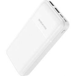 Borofone BJ16A Power Bank 20000mAh με 2 Θύρες USB-A Λευκό