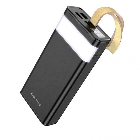 Borofone BJ18 Power Bank Coolmy 20000mAh 2xUSB-A with Lamp Black