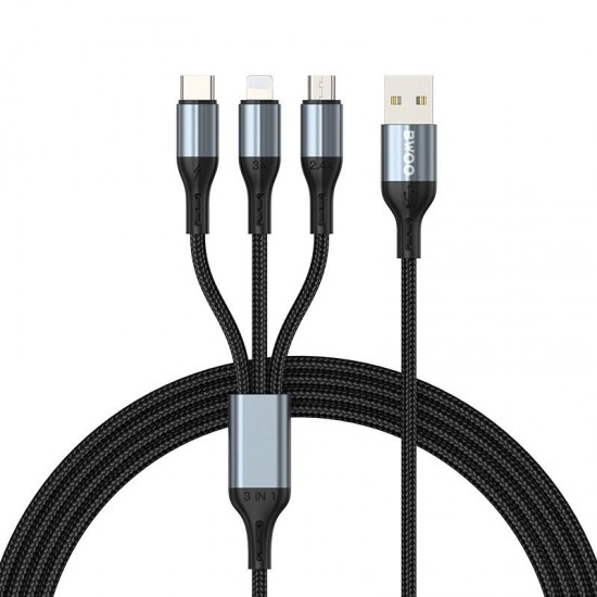 BWOO 3-in-1 Cable USB - USB-C, Lightning, Micro USB 1m 3A X274 black BWOO 3-in-1 Cable USB - USB-C, Lightning, Micro USB 1m 3A X274 black