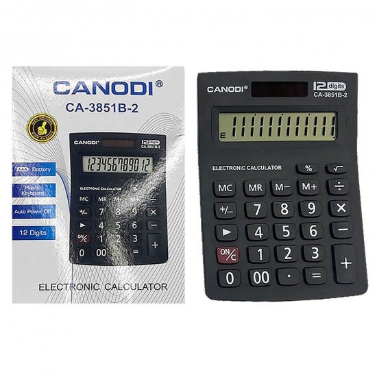 Canodi Αριθμομηχανή 12 Ψηφίων 10x15  Μαύρο