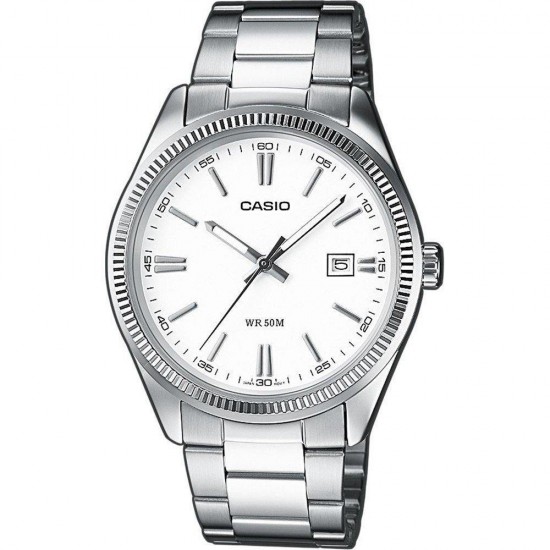 Casio Stainless Steel Ρολόι Μπαταρίας με Ασημί Μεταλλικό Μπρασελέ