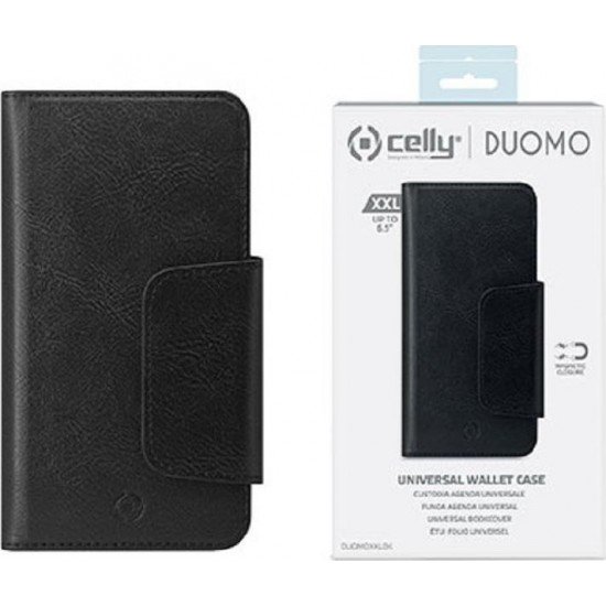 Celly Duomo Universal Θήκη Wallet έως 6.5' Μαύρο
