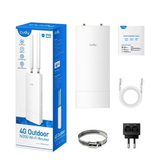 Cudy LT400 Outdoor Ασύρματο 4G Mobile Router Wi‑Fi 4 Cudy LT400 Outdoor Ασύρματο 4G Mobile Router Wi‑Fi 4