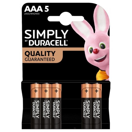 Duracell Simply Αλκαλικές Μπαταρίες AAA 1.5V 5τμχ
