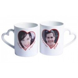 Εκτύπωση Φωτογραφίας σε Κούπα Λευκή - Χερούλι Σχήμα Καρδιάς