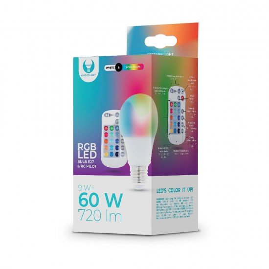 Forever Light Smart Λάμπα LED 9W για Ντουί E27 και Σχήμα A60 RGBW 720lm
