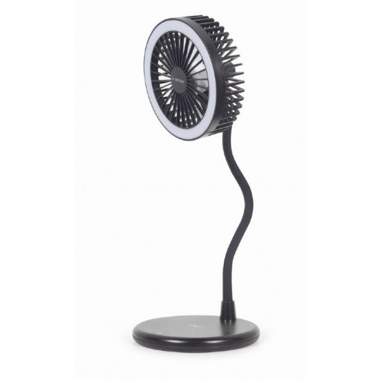 Gembird Desktop Fan with LED Lamp and Wireless Charger Gembird Desktop Fan with LED Lamp and Wireless Charger