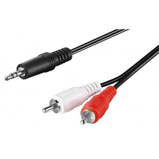 Goobay Καλώδιο Ήχου 3.5mm σε 2x RCA, 3 pin Stereo 1.5m Μαύρο