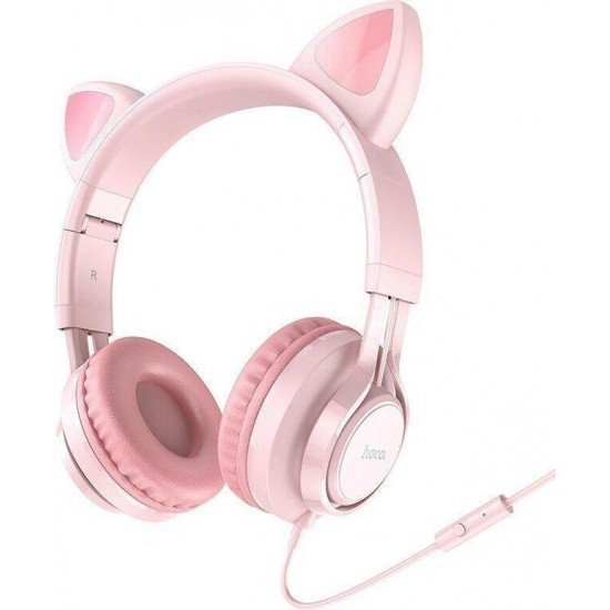 Hoco W36 Ενσύρματα Over Ear Ακουστικά Ροζ 3.5mm Hoco W36 Ενσύρματα Over Ear Ακουστικά Ροζ 3.5mm