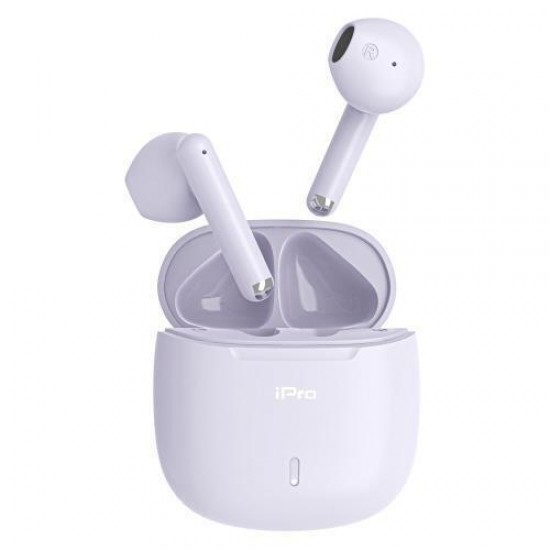 iPro TW100 In-ear Bluetooth Handsfree Ακουστικά με Θήκη Φόρτισης Μωβ