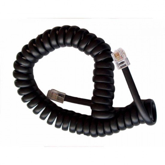 Καλώδιο Ακουστικού 4P4C Spiral Μαύρο 2.1m 4702 (DM-0032A-2.1)
