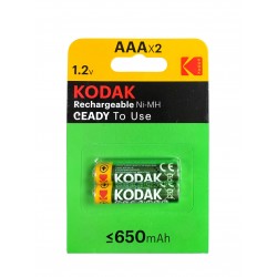 Kodak Επαναφορτιζόμενες Μπαταρίες AAA Ni-MH 650mAh 1.2V 2τμχ
