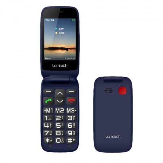 Lamtech Flip-X Dual SIM Κινητό με Μεγάλα Κουμπιά Μπλε