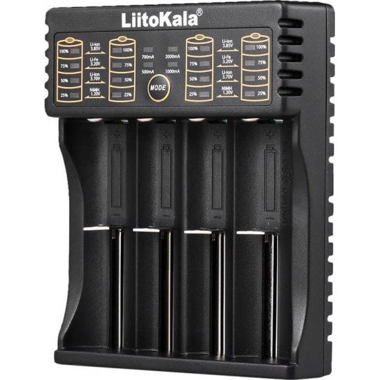 LiitoKala LII-402 USB Φορτιστής 4 Μπαταριών Li-ion/Ni-Cd/Ni-MH Μεγέθους AA/AAA/18650/16340 LiitoKala LII-402 USB Φορτιστής 4 Μπαταριών Li-ion/Ni-Cd/Ni-MH Μεγέθους AA/AAA/18650/16340