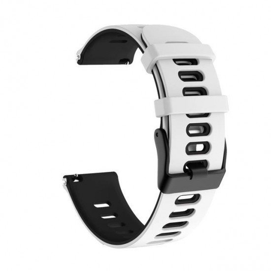 Λουράκι Σιλικόνης 22mm Universal Smartwatch White-Black