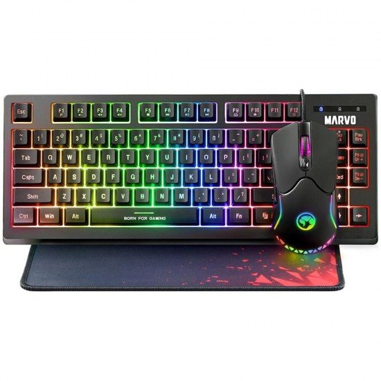 Marvo CM310 3in1 Σετ Gaming Πληκτρολόγιο με RGB φωτισμό & Ποντίκι & Mousepad (Αγγλικό US)