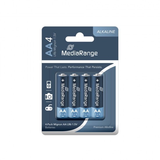 MediaRange Premium Alkaline Batteries Mignon AA LR6 1.5V Pack 4