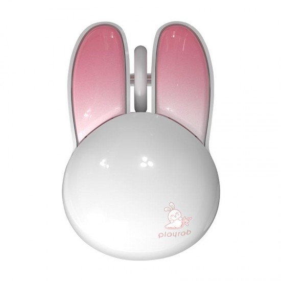 MOFII M6DM Wireless Mouse + Bluetooth Rabbit Glossy Pink White