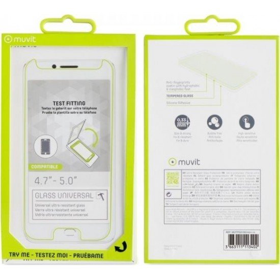 Muvit Tempered Glass Universal 4.7-5.0''