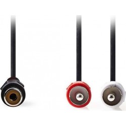 Nedis Cable RCA female - 2x RCA male 0.2M Black