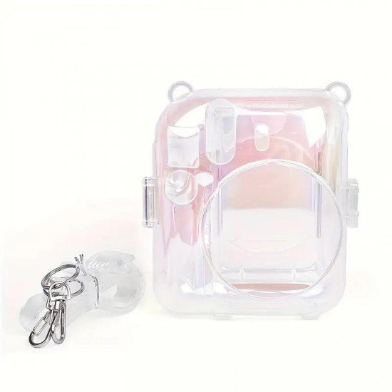 OEM Θήκη Φωτογραφικής Μηχανής Instax Mini 12 Διάφανη με Λουράκι Ώμου
