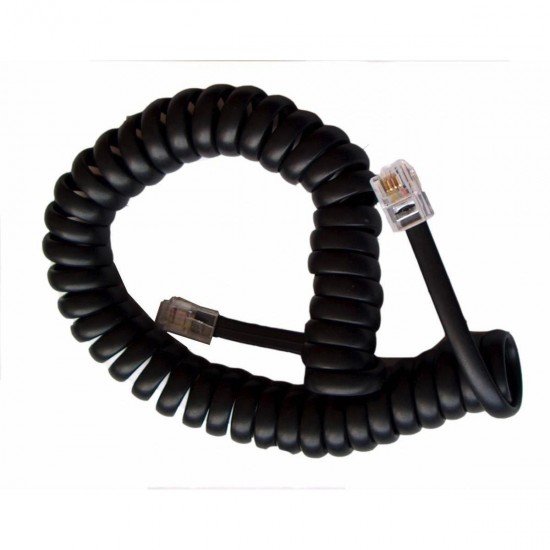OEM Καλώδιο Ακουστικού RJ10 4P4C Spiral Μαύρο 7.5m
