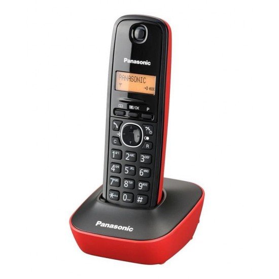 Panasonic KX-TG1611 Ασύρματο Τηλέφωνο Μαύρο/Κόκκινο