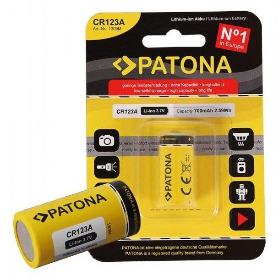 Patona CR 123A 3,7V 700mAh επαναφορτιζόμενη Patona CR 123A 3,7V 700mAh επαναφορτιζόμενη