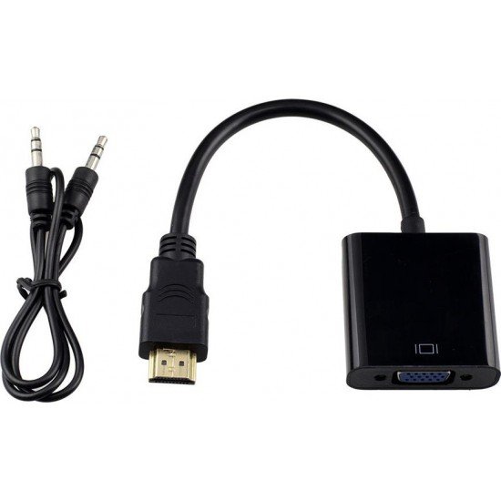POWERTECH Αντάπτορας HDMI σε VGA με Audio Jack 0.20m Μαύρο POWERTECH Αντάπτορας HDMI σε VGA με Audio Jack 0.20m Μαύρο
