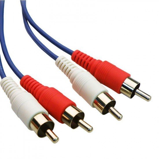 POWERTECH Καλώδιο 2x RCA Male σε 2x RCA Male (red, white) 5m