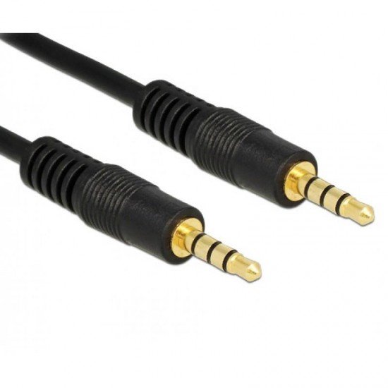 POWERTECH καλώδιο Jack 3.5mm M-M, 4 pin, OD: 4.0mm, copper, 0.50m, μαύρο POWERTECH καλώδιο Jack 3.5mm M-M, 4 pin, OD: 4.0mm, copper, 0.50m, μαύρο
