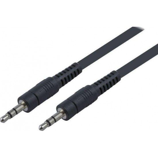 POWERTECH ΚΑΛΩΔΙΟ JACK STEREO ΣΕ JACK STEREO 3.5MM NICKEL BLACK 3M