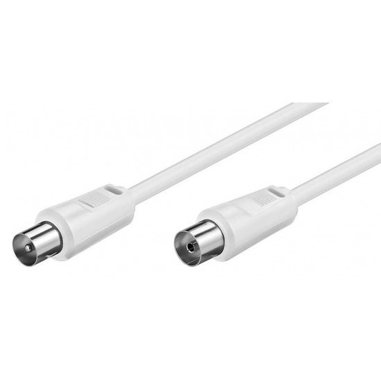 POWERTECH καλώδιο κεραίας RF αρσενικό - RF θηλυκό CAB-V017, λευκό, 5m
