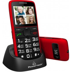 POWERTECH Κινητό Τηλέφωνο Sentry Eco PTM-25, SOS Call, με φακό, κόκκινο