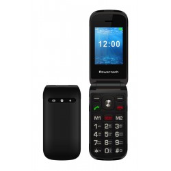 Powertech Milly Flip Dual SIM Κινητό με Μεγάλα Κουμπιά Μαύρο