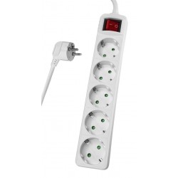 POWERTECH πολύπριζο PT-874, 5x schuko, 16A, 1.5m, λευκό
