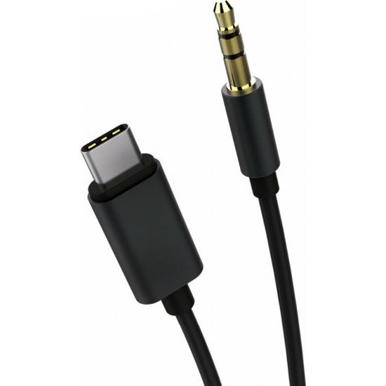 Powertech Regular USB 2.0 Cable USB-C male - 3.5mm male Μαύρο 1m (CAB-UC017)
