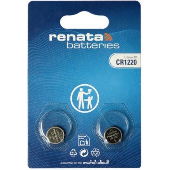 Renata Μπαταρίες Λιθίου Ρολογιών CR1220 2τμχ
Renata Μπαταρίες Λιθίου Ρολογιών CR1220 2τμχ