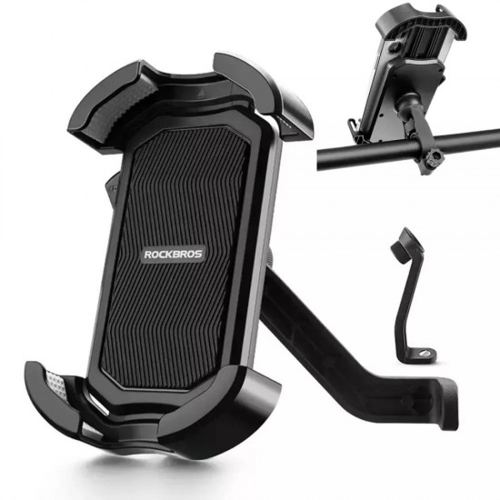 Rockbros Βάση Στήριξης Ποδηλάτου & Μοτοσυκλέτας για Καθρέπτη για Smartphones 4.7-6.8 Μαύρο