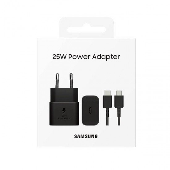 Samsung EP-T2510 Φορτιστής με Θύρα USB-C και Καλώδιο USB-C 25W Power Delivery Μαύρος Samsung EP-T2510 Φορτιστής με Θύρα USB-C και Καλώδιο USB-C 25W Power Delivery Μαύρος