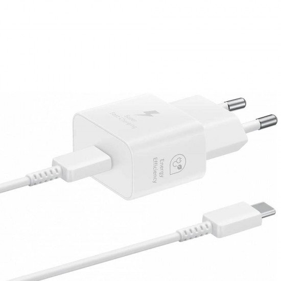 Samsung Φορτιστής και Καλώδιο USB-C 25W Λευκός EP-T2510XWE Samsung Φορτιστής και Καλώδιο USB-C 25W Λευκός EP-T2510XWE